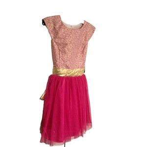 Pink/Gold / Chiffon Fancy Party / Formal Dress girls size 10